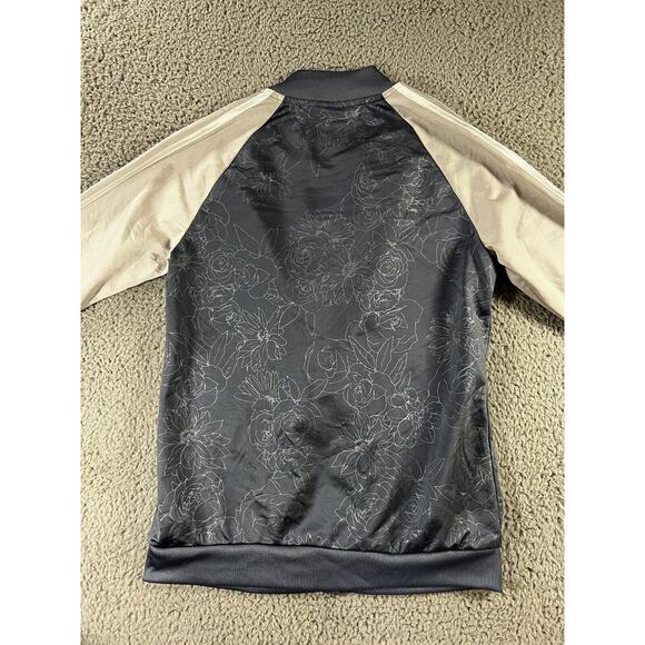 Adidas Floral Print Jacket Women Small Full Zip 3 Stripe - Picture 4 of 12